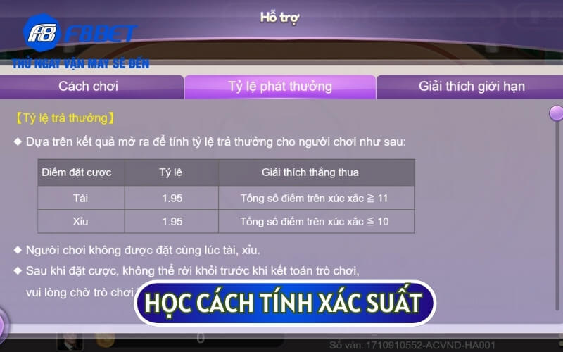 Xác suất của hai cửa truyền thống là Tài và Xỉu sẽ giúp bạn có lợi nhuận dù tỷ lệ thắng thấp